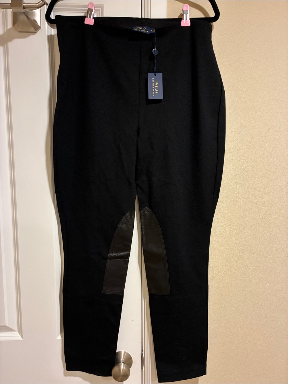 Polo by Ralph Lauren Black Woman's Equestrian Breeches with Leather Knee Patches